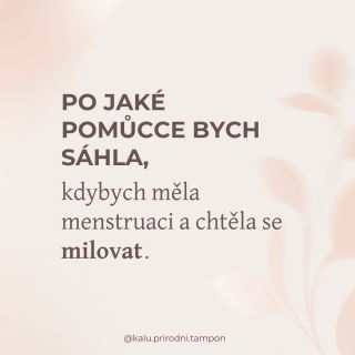 ❤️ Menstruace neznamená stopku intimitě. Možná to taky znáš, máš chuť na blízkost, ale tampon nebo vložka nejsou zrovna...